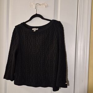 St. John Collection Black Cable Knit Sweater